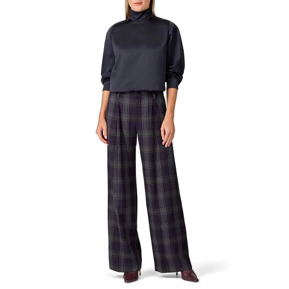 Vince Checkered Marine Plaid Wide Leg Trousers - Picture 1 of 14